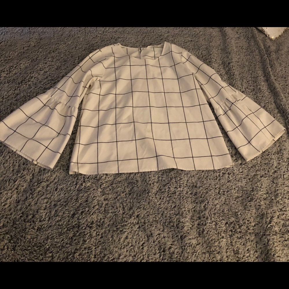 White Blouse W/ Stripes